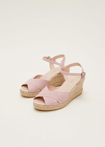 Phase Eight Suede Espadrilles Flats Light Pink Australia | TQ4529367